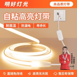 灯带led灯条220v高压家装 客厅吊顶床头宿舍自粘超亮cob氛围灯带