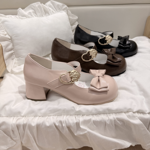 【小鼠饼中跟】可爱甜美少女软妹lolita中跟鞋