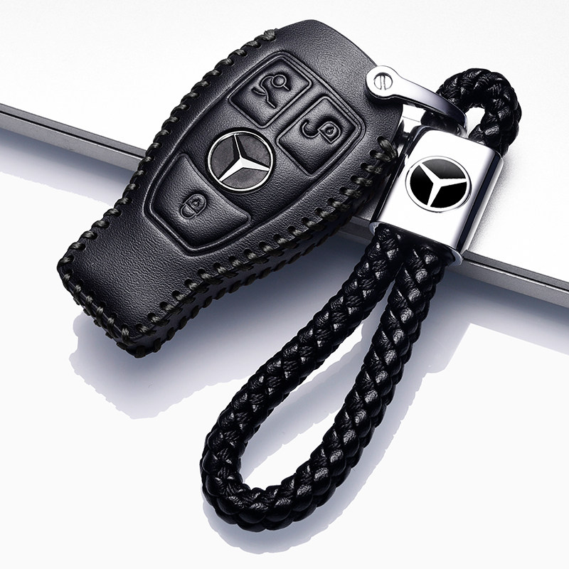 宾士C级C200L车钥匙套真皮GLC260 GLA200 GLE320 GLS400钥匙包扣