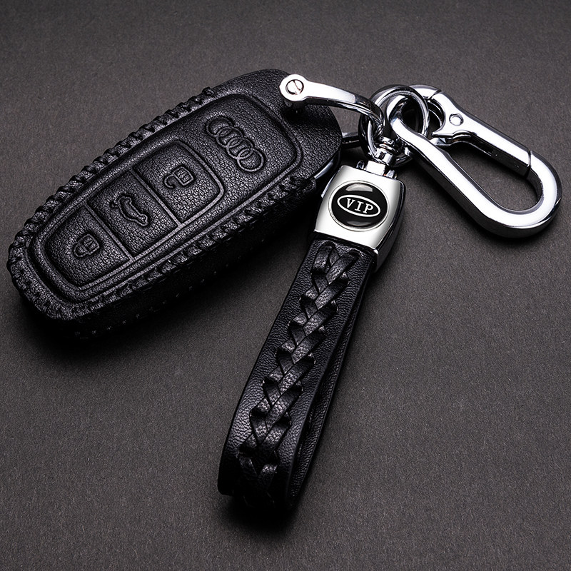 适用于2019全新款奥迪A6L钥匙包高档牛皮奥迪A8L车钥匙套真皮扣A7