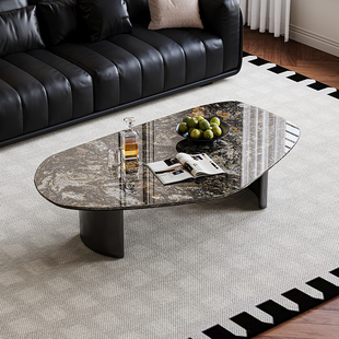 天然奢石茶几高级感璀璨星河异形客厅家用沙发边几意式新款大理石