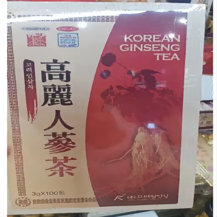 2025新品包邮韩国高丽元人参茶3gx100小包浓缩人参颗粒茶木盒冲饮
