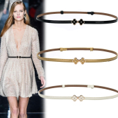 带链 真皮裤 细腰带女装 饰配裙子简约百搭ins风连衣裙女士皮带时尚