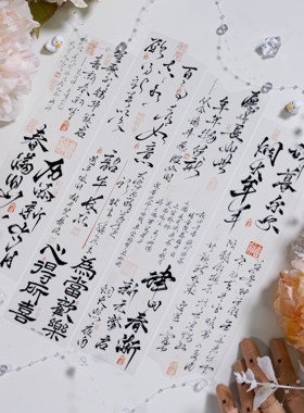 大象君 贺辞 陆制5mpet白墨PET胶带 文字诗词diy流麻咕卡手帐现货