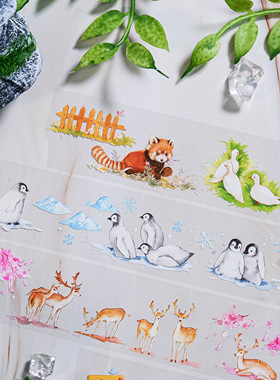 大象君 小动物们 陆制5mPET胶带白墨 小动物 现货 造景点缀现货