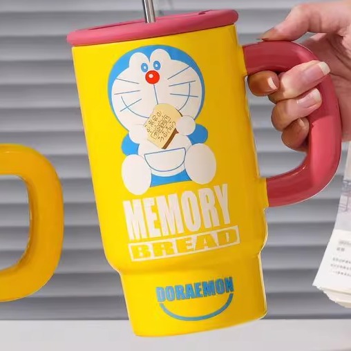 杯子吸管正版杯哆啦梦高颜值超保