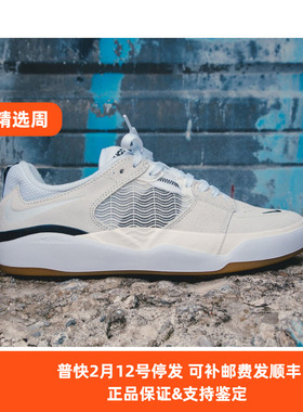 Nike SB Ishod 耐克灰白色小倒钩低帮复古休闲板鞋DC7232-101