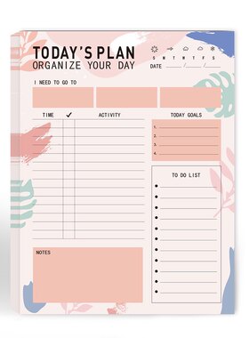 Daily Planner 英文周计划便签本日程本日计划本磁性贴可撕a5