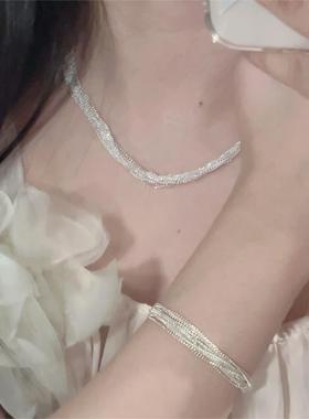 楚噢CHUO纯银S925瀑布项链气质精致百搭流苏手链时尚女生日礼物新