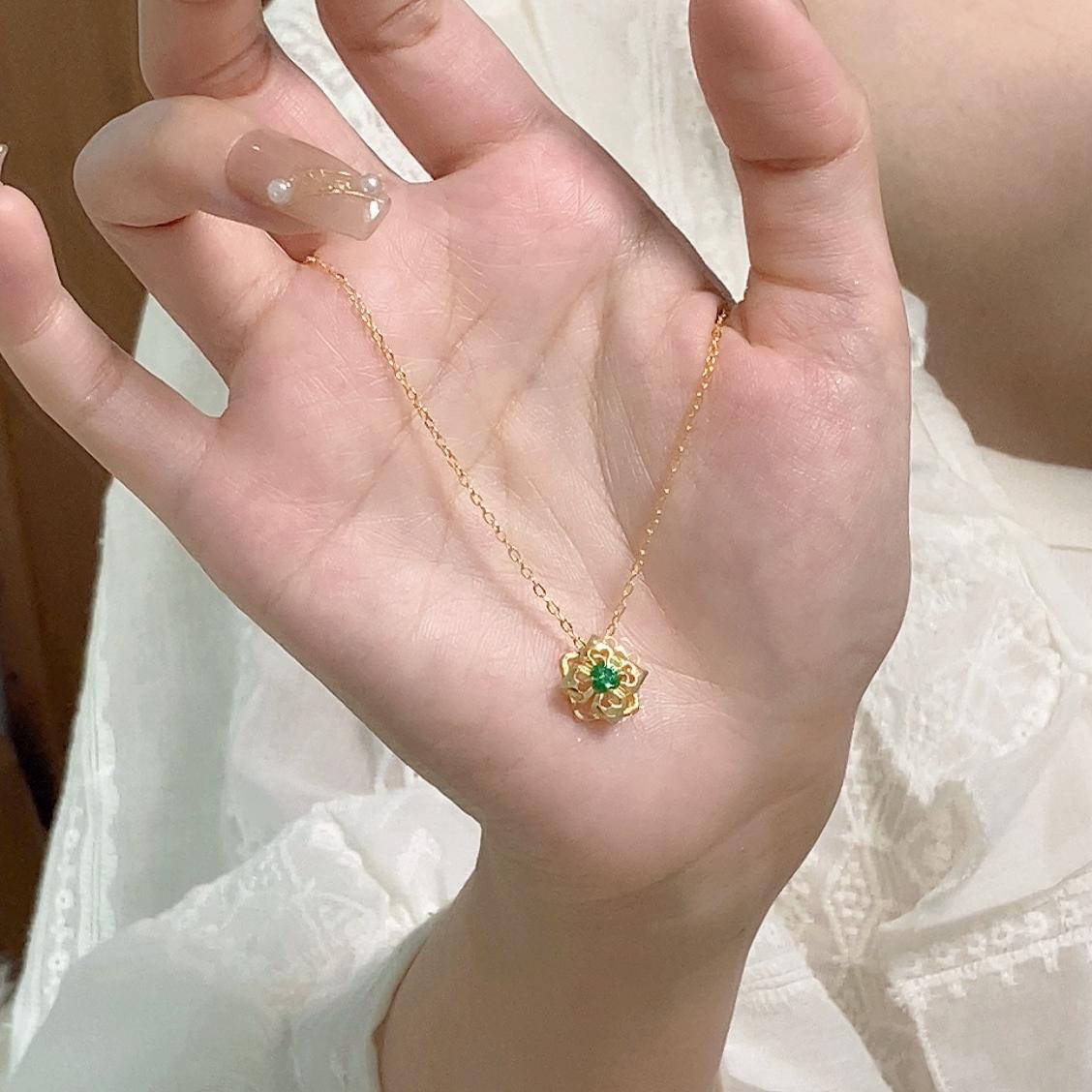 楚噢CHUO925银大唐宝相花项链