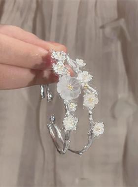 楚噢CHUO纯银S925银腊梅手镯新中式古风梅花百搭轻奢女生日礼物