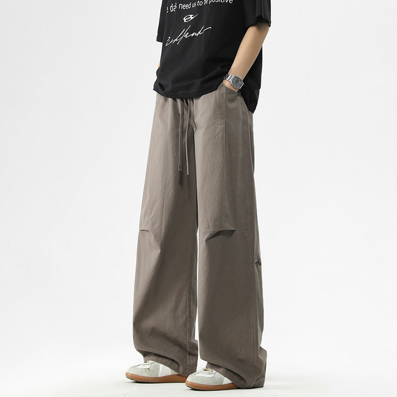 ACU男装|潮牌直筒休闲裤男2026夏季新品工装水洗宽松收褶垂感裤子