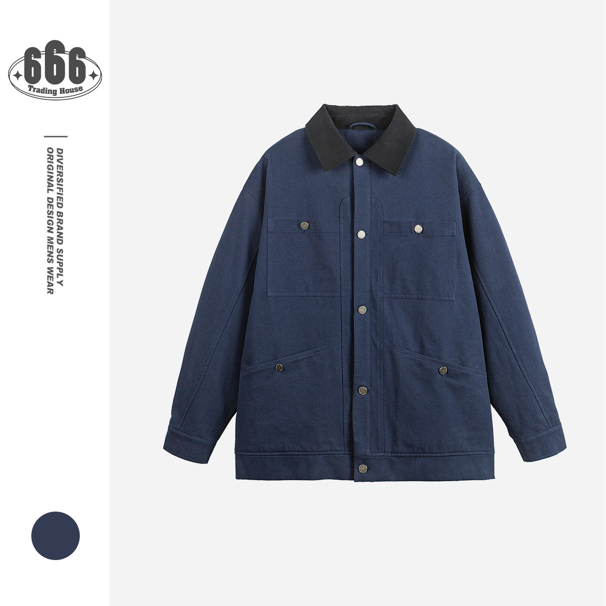 DEVILRAY巴恩风复古水洗撞色翻领工装夹克男休闲秋季外套JK19123