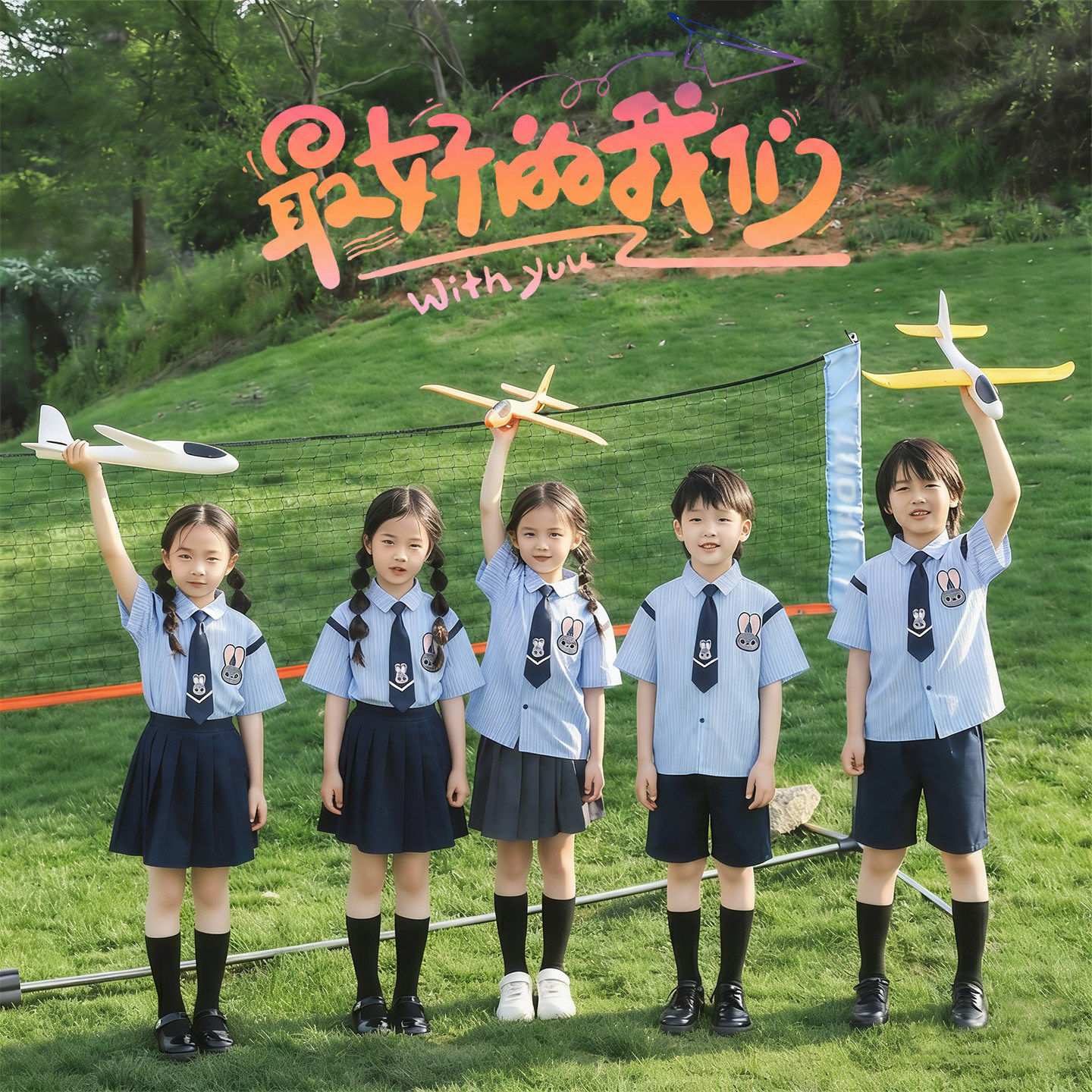 儿童演出服小学生啦啦操表演服幼儿园毕业照班服学院团体合唱服装