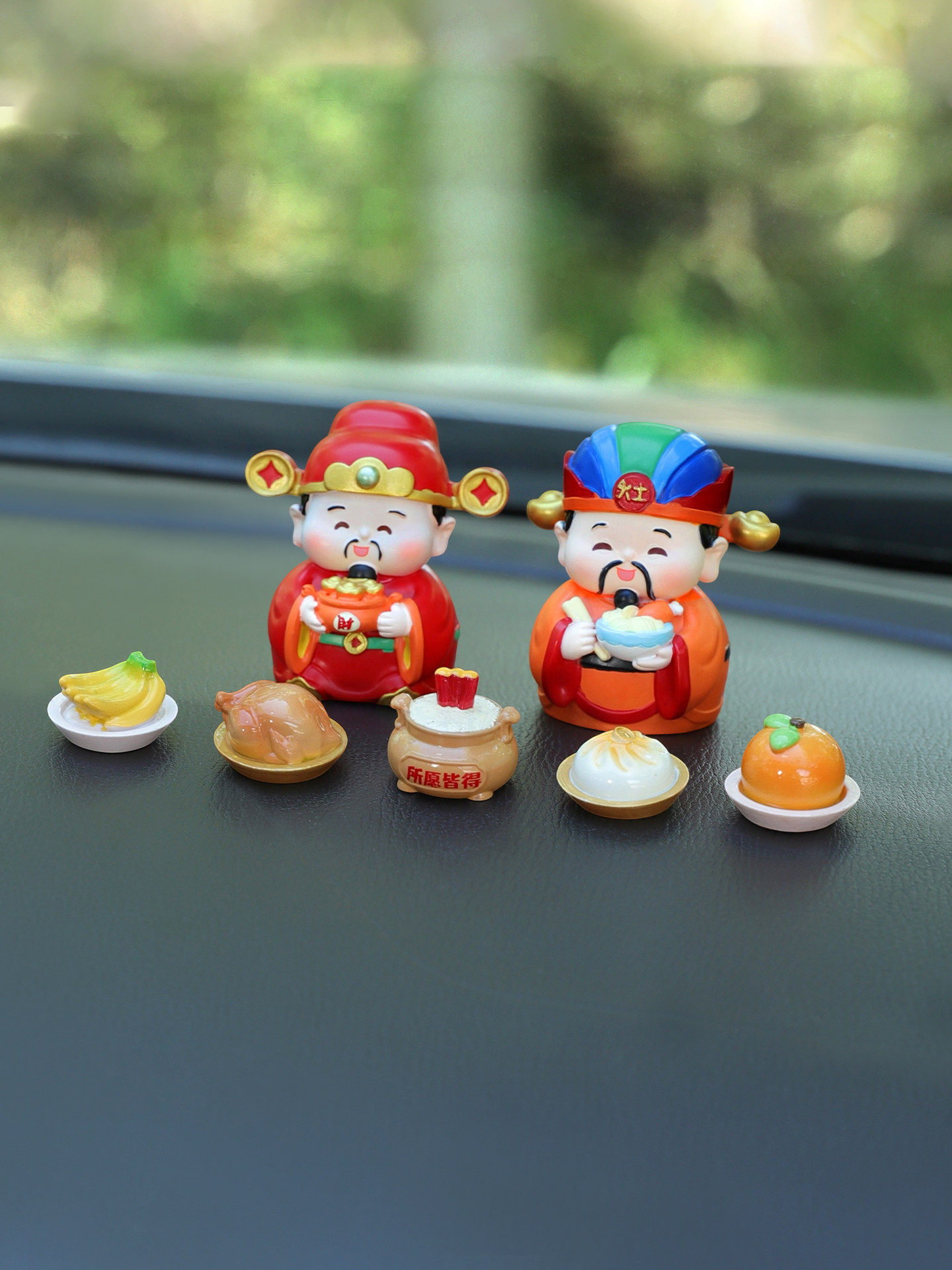 赐福小神仙汽车摆件国潮古风财神观音车载饰品车内保平安装饰用品