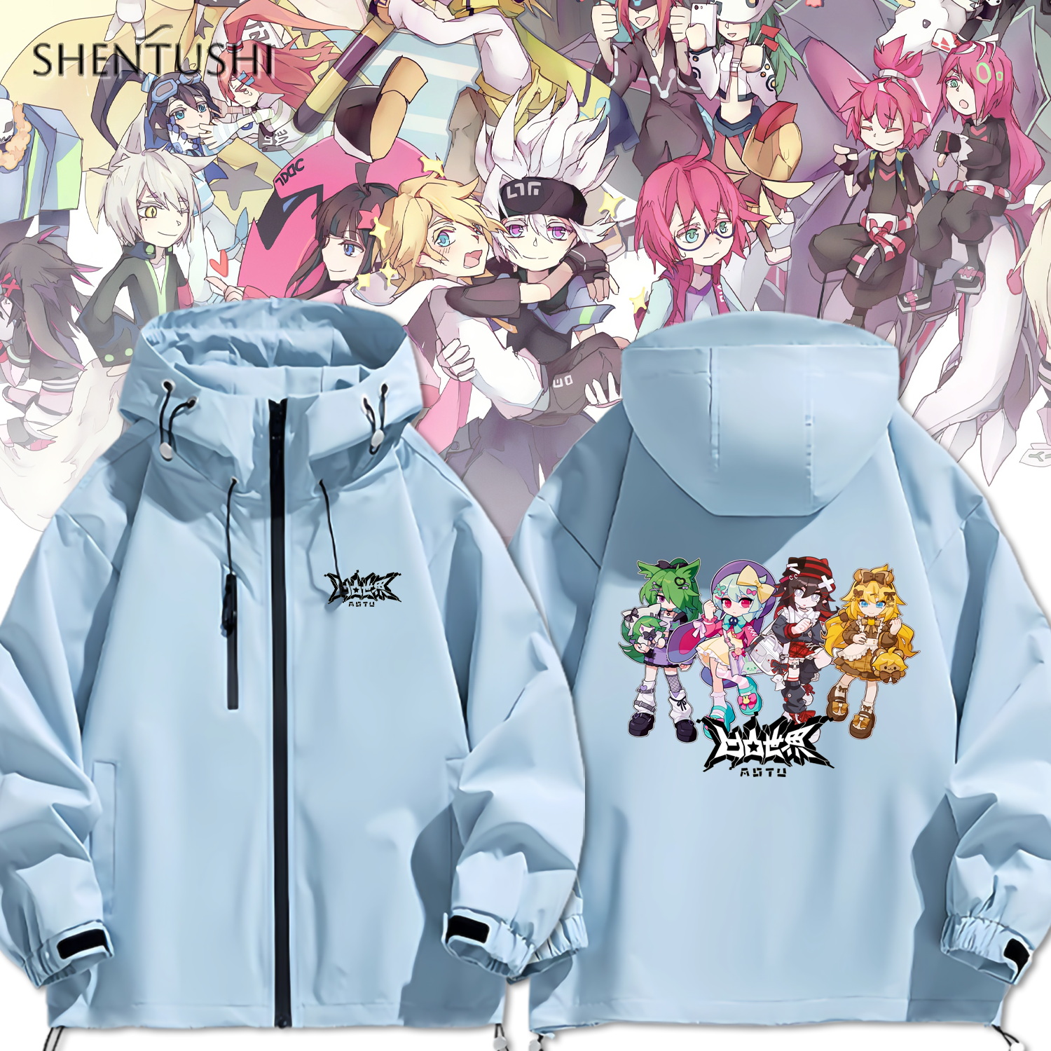 连帽秋冬新款宽松防风冲锋衣