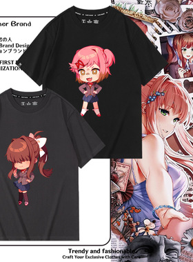 dokidoki心跳文学部莫妮卡纱世里卡通周边新款T恤夏季纯棉短袖潮