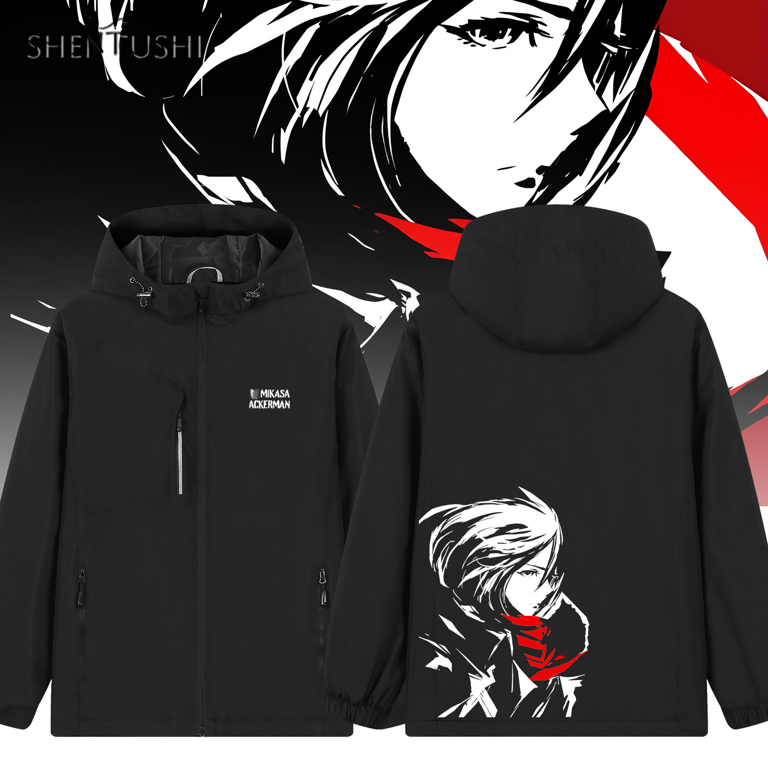 连帽秋冬加绒宽松防风冲锋衣情侣