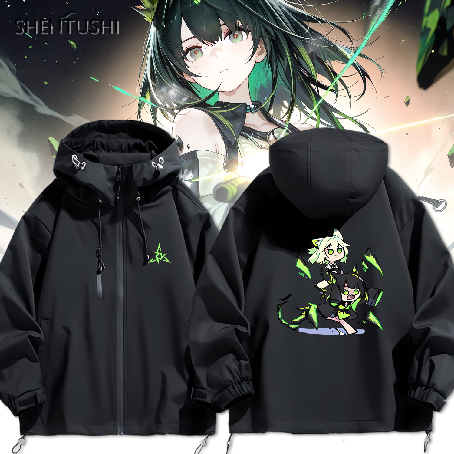 连帽秋冬新款宽松防风冲锋衣