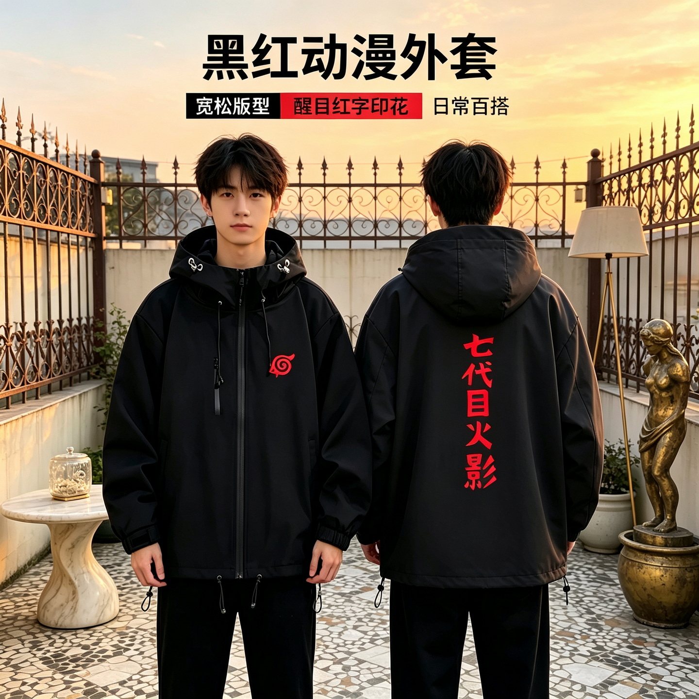 连帽秋冬新款宽松防风冲锋衣