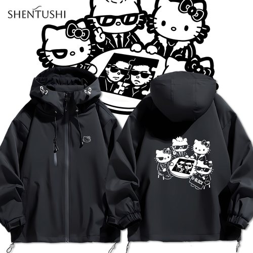 连帽秋冬新款宽松防风冲锋衣