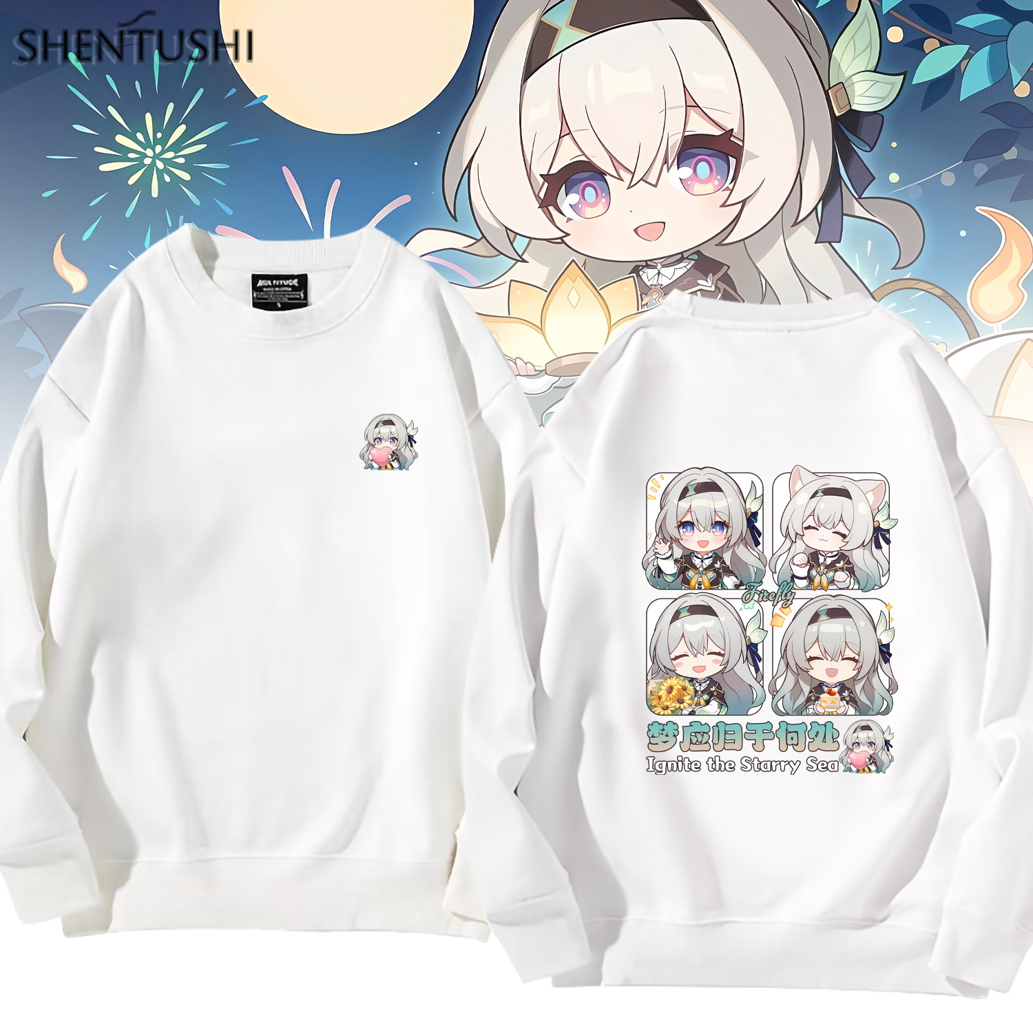 加绒柔顺亲肤保暖圆领卫衣