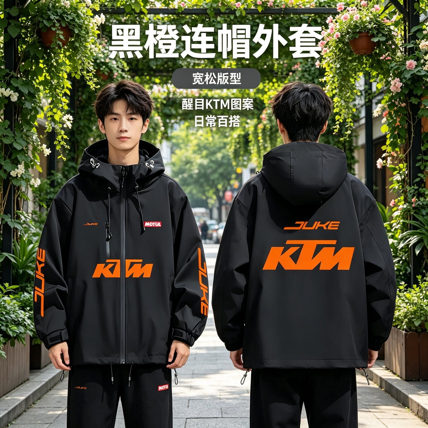 连帽秋冬新款宽松防风冲锋衣