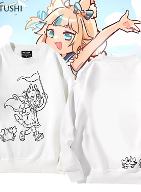 Sameko Saba鲨鱼子Vtuber联名周边秋冬季圆领卫衣男女宽松百搭