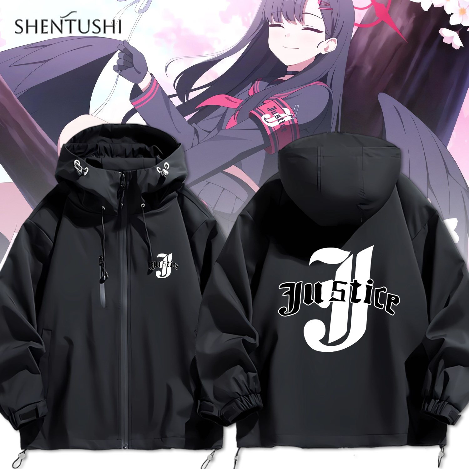 连帽秋冬新款宽松防风冲锋衣