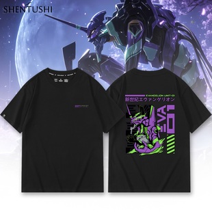 二次元EV动漫周边A情侣装福音战士纯棉短袖T恤男女生夏季休闲衣服