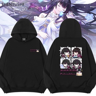 原二次元神哥伦比娅少女印象加绒连帽卫衣服男女保暖休闲情侣外套