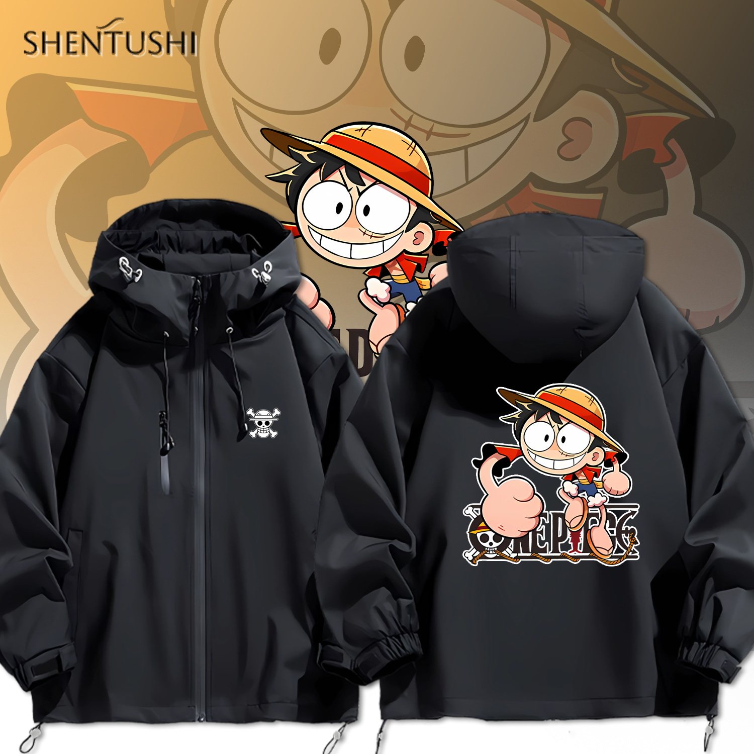 连帽秋冬新款宽松防风冲锋衣