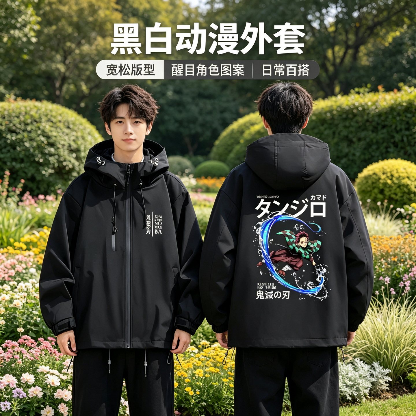 连帽秋冬新款宽松防风冲锋衣