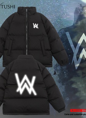 faded艾伦沃克Alan Walker同款反夜光短款无帽男女情侣百搭羽绒服