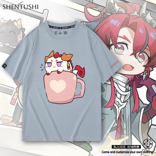 明日方舟龙泡泡游戏周边年夕令重岳短袖T恤男女学生夏季纯棉上衣