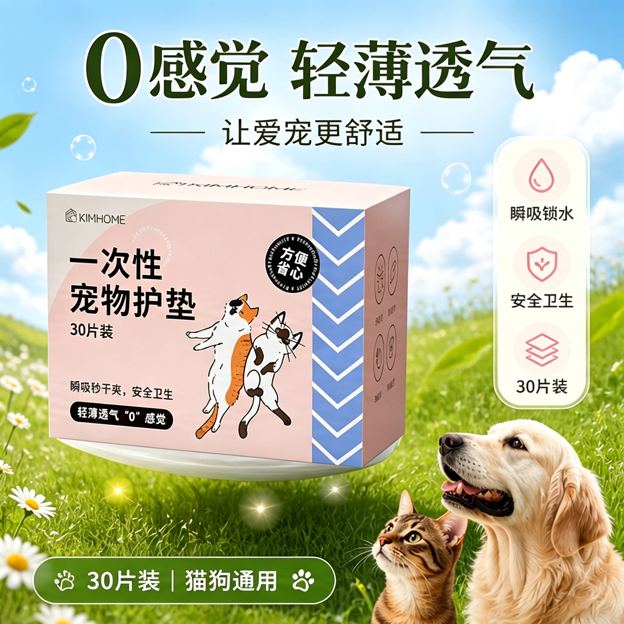 加厚加长宠物经期护垫泰迪比熊