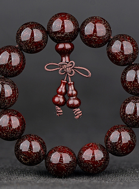 沧桑老料爆满金星小叶紫檀手串18mm13颗男款佛珠手链收藏品