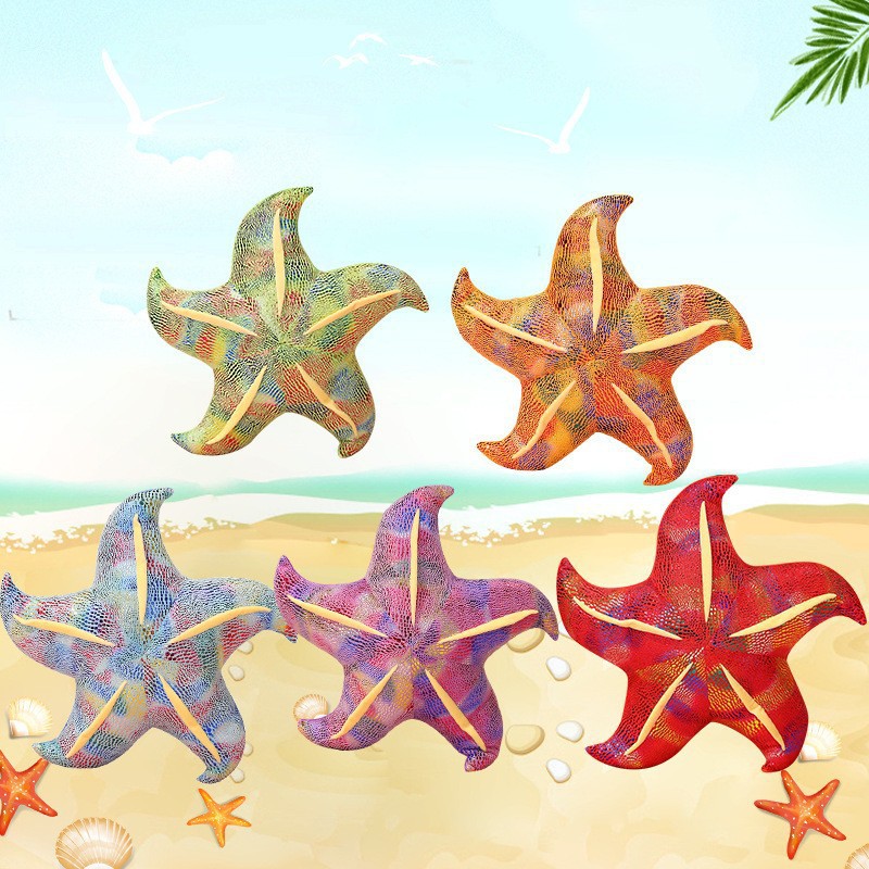 跨境仿真海星公仔毛绒玩具烫金海洋玩偶儿童生日礼物装饰挂件抱枕