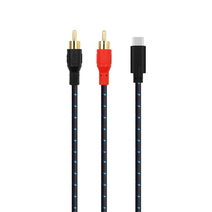 TYPE-C转双莲花RCA数字芯片DAC单晶铜音箱音响功放USB-C音频线