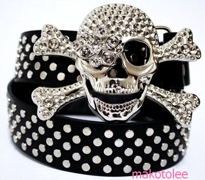 KOREAN VERSION OF THE TREND OF MENS BELT PERSONALITY YOUTH BELT WHITE SKULL GRAFFITI BELT DOMINEERING NON-MAINSTREAM WOMEN