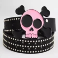 New European and American Black and Pink Skull Limited Edition Trendy Nails