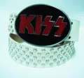 New Kiss Band White Silver Studs