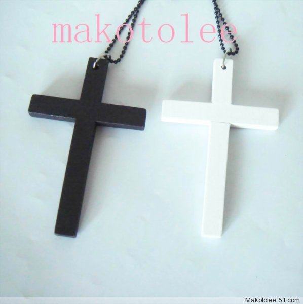 thumbnail for Personalized women's necklace Korean fashion pink long cross tide European and American fluorescent pendant leather rope pendant