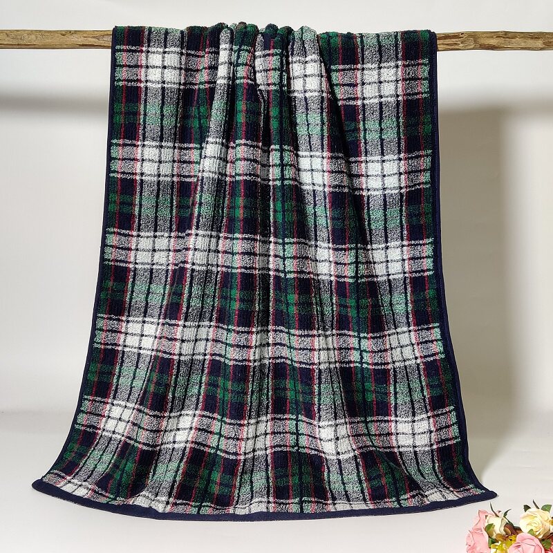 外贸日单英伦格调纯棉成人浴巾