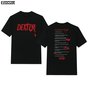 Dexter嗜血判官美剧复古怀旧字母德克斯特摩根短袖T恤男女