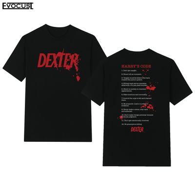 Dexter嗜血判官美剧复古怀旧字母德克斯特摩根短袖T恤男女