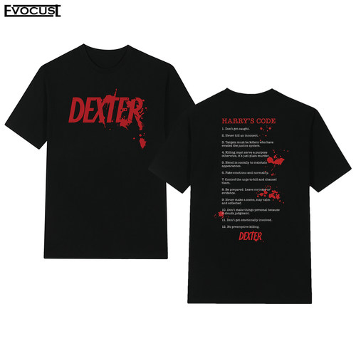 Dexter嗜血判官美剧复古怀旧字母德克斯特摩根短袖T恤男女