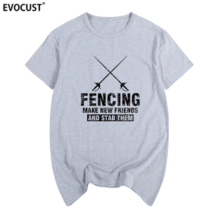 击剑fencing绅士重剑花剑术运动古典复古大学生男女短袖T恤