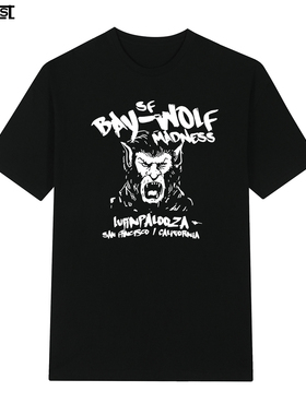 星期三美剧Wednesday小狼女2025 bay wolf英文涂鸦短袖T恤男女