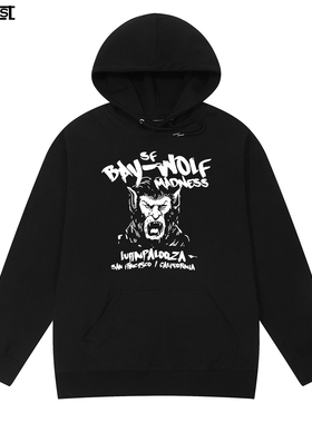 星期三美剧Wednesday小狼女2025 bay wolf英文字母男女连帽卫衣